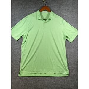 Peter Millar Golf Polo Men's XL Green Short Sleeve Featherweight UPF 50+ Active